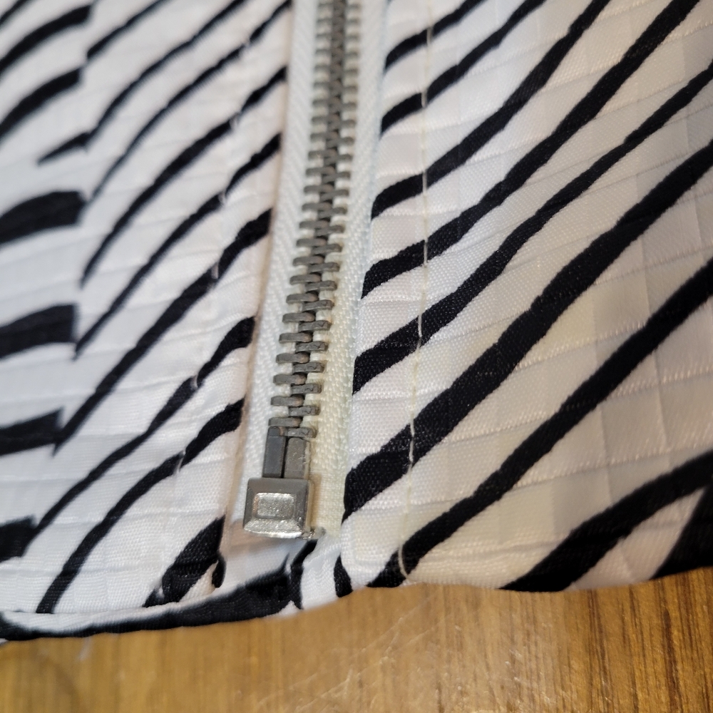 Erin London size S offset zipper zebra striped lightweight dressy jacket - Picture 10 of 12
